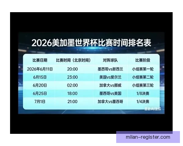 美加墨联合主办世界杯赛程与各队备战情况分析